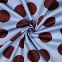 Cotton Satin Polka Dots Burgundy/Blue