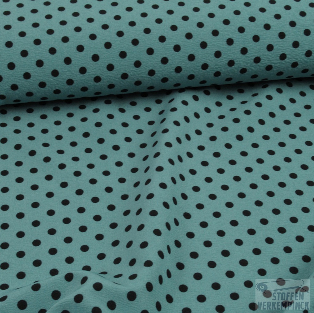 Bi-stretch Polyester Print Polka Dots Mint