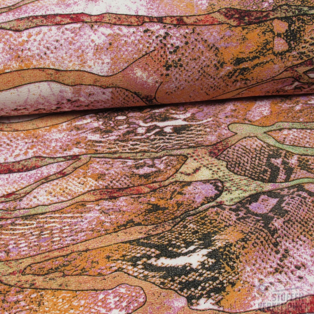 Bi-stretch Print Snakeskin Peach