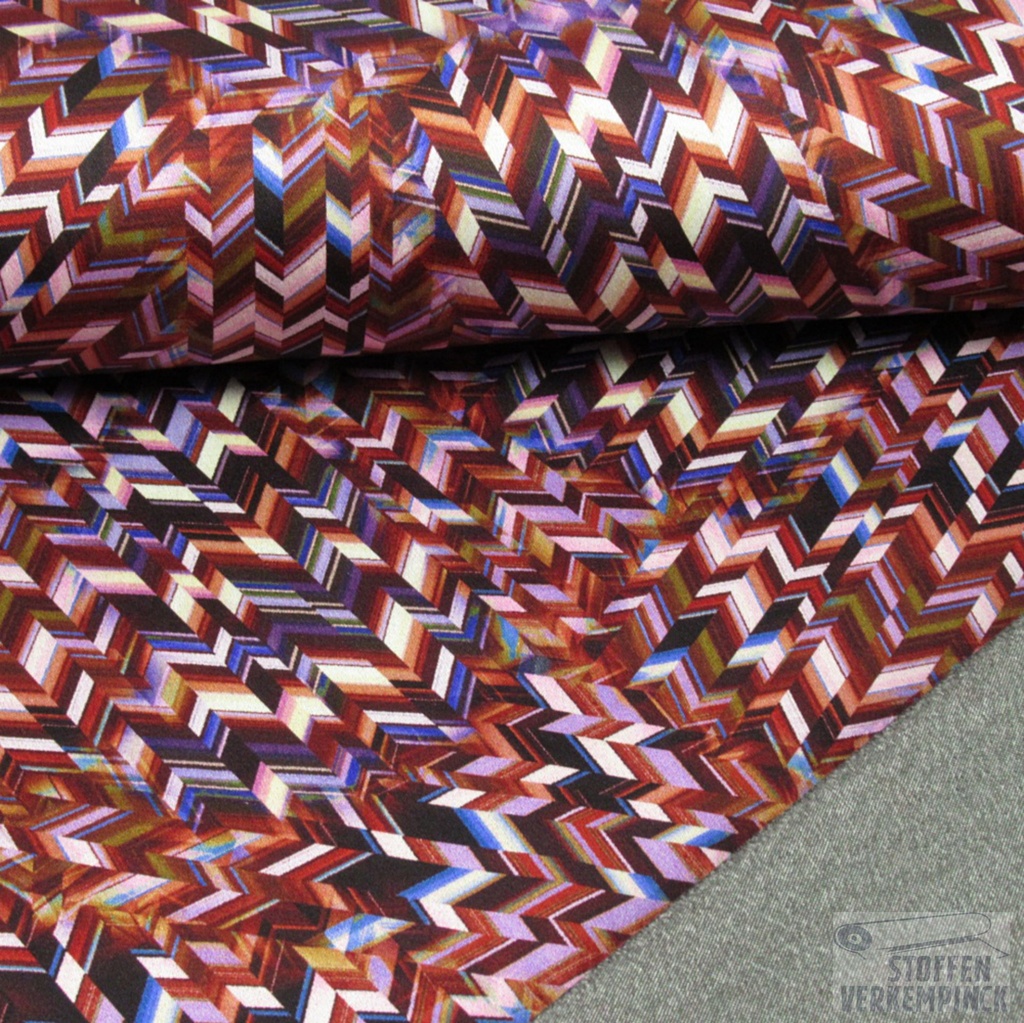 Breedtestretch Grafhic Chevron Bordeaux