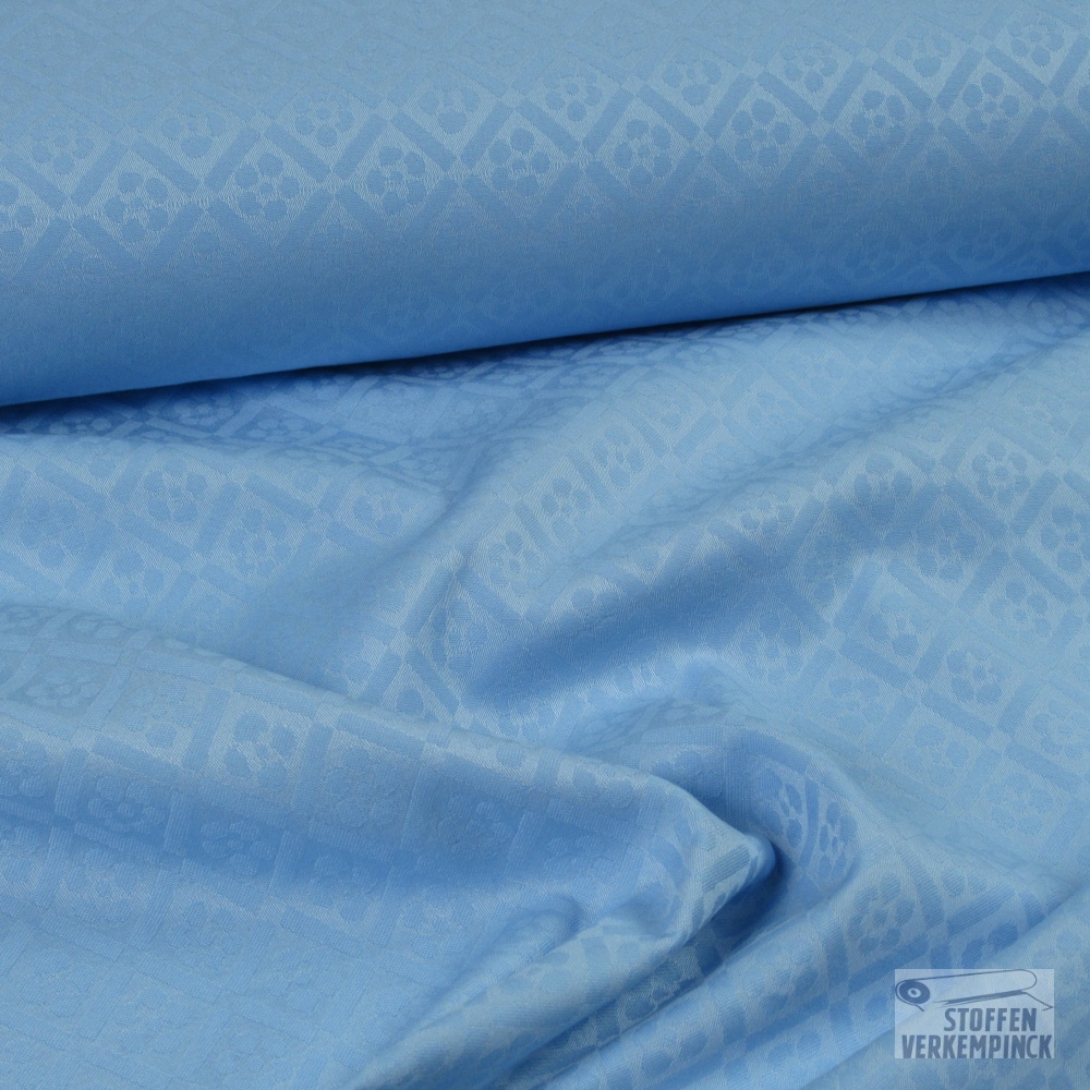 Breedtestretch Jacquard Licht Blauw