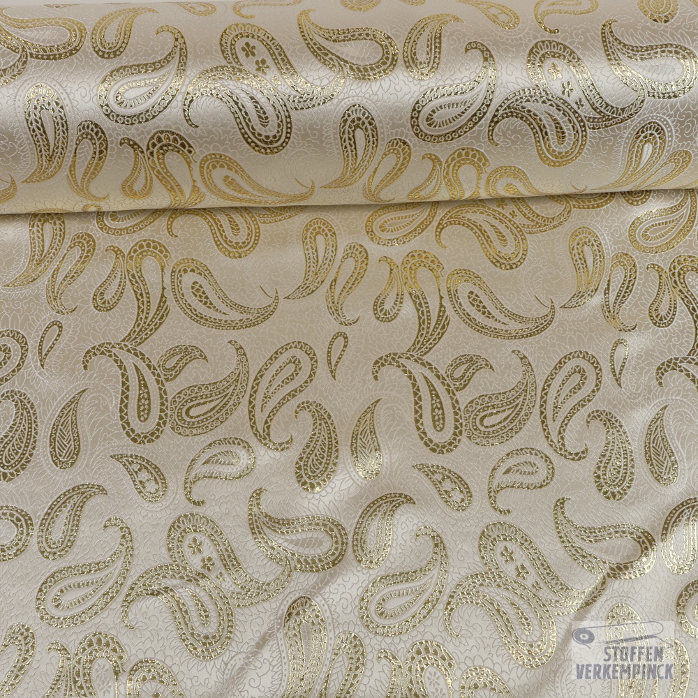 Brokaat Paisley Goud