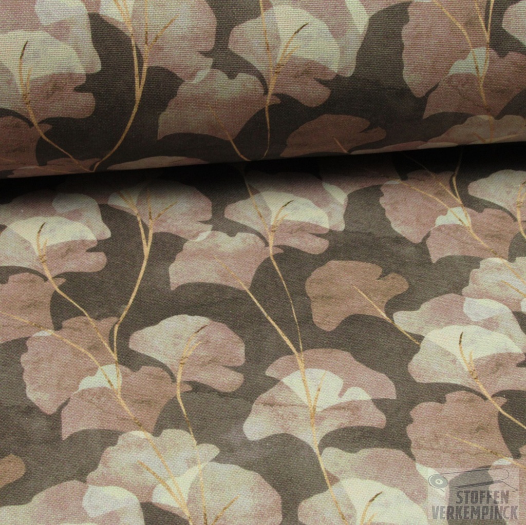 Canvas Digiprint Ginkgo Taupe