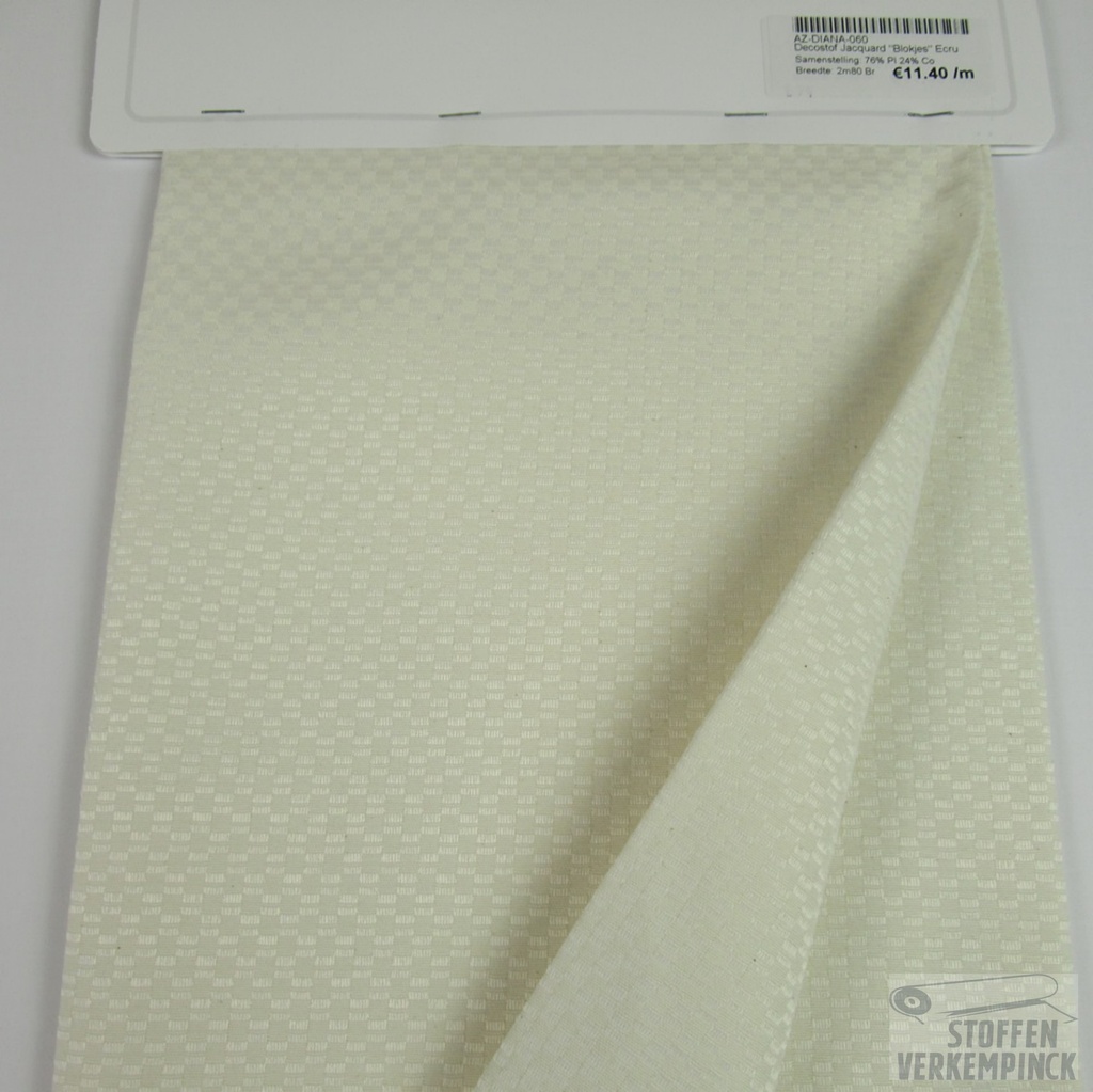 Decostof Jacquard 'Blokjes' Ecru