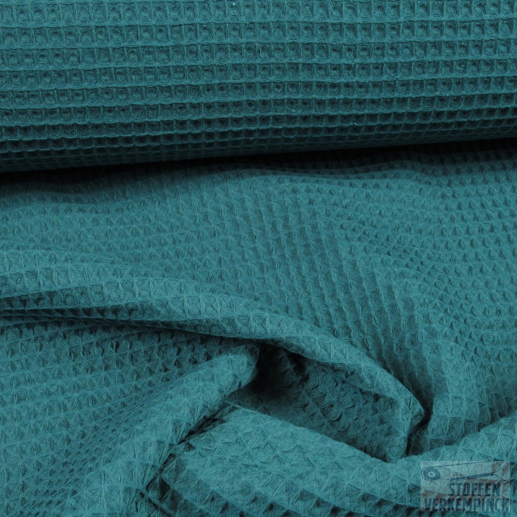 Gewafeld Katoen Petrol