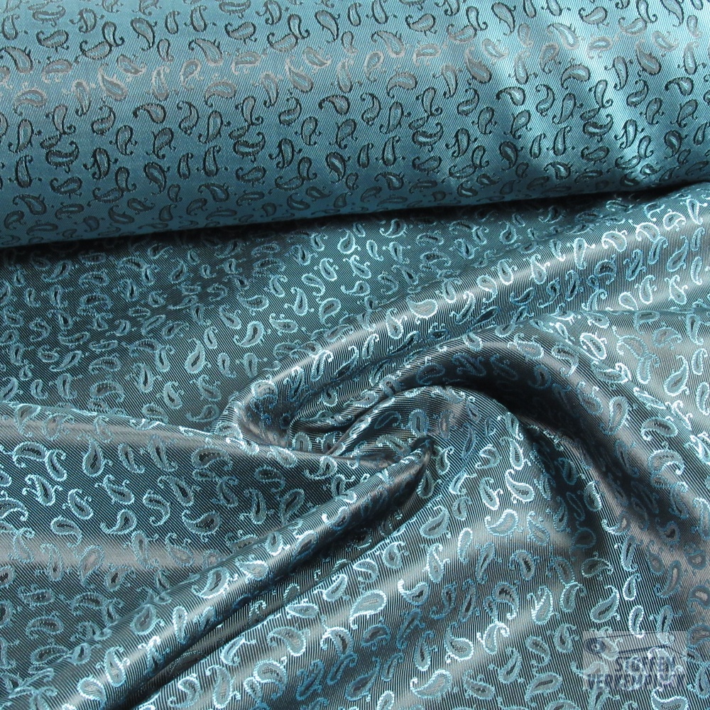 Jacquard Voering Paisley Petrol