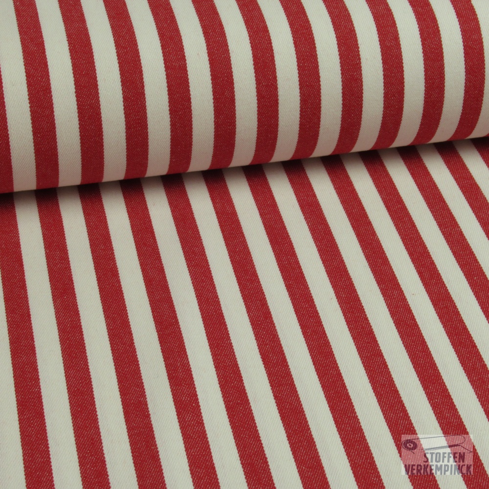 Jeans Vintage 1 cm. Streep Rood