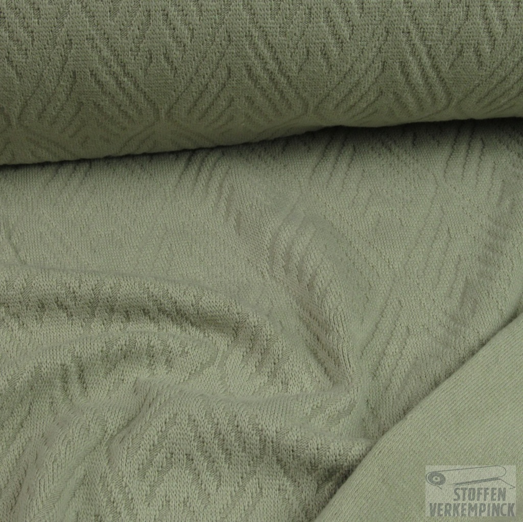 Jersey Jacquard Geruit Zand