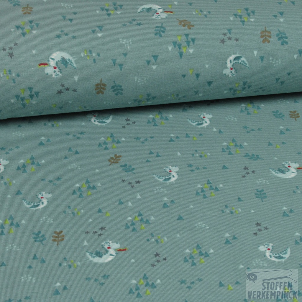Jersey Print Draakjes Mint