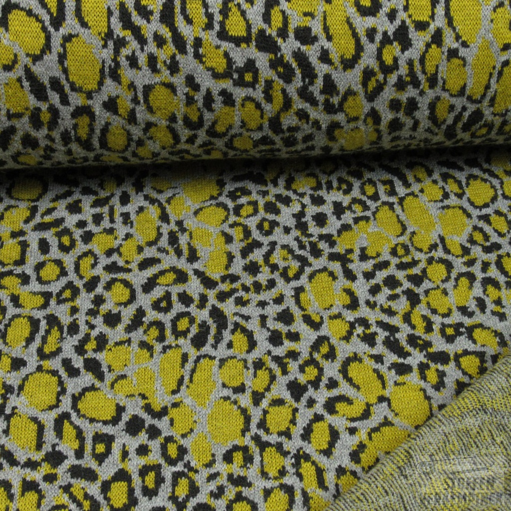 Jersey Jacquard Cheetah Ochre