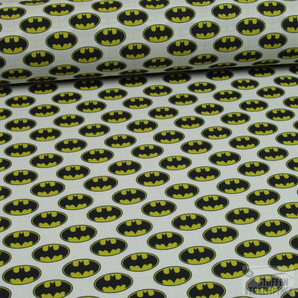 Katoen Bio Print Batman Wit