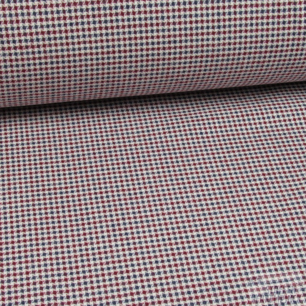 Katoen Geruit Bordeaux & Blauw