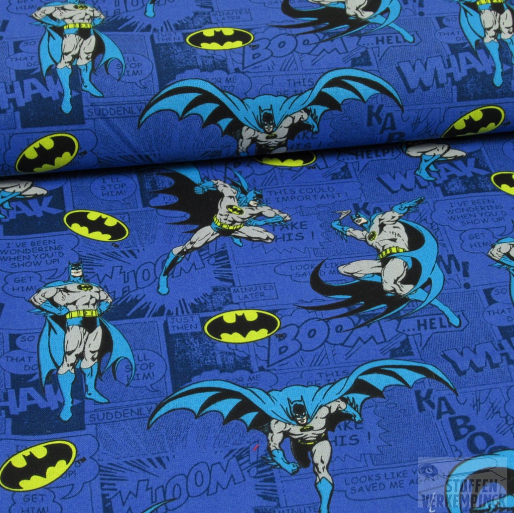 Katoen Print Batman Blauw