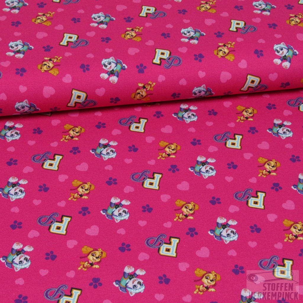 Katoen Print Paw Patrol Roze