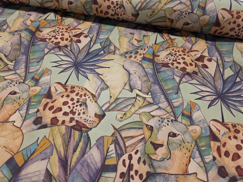 Outdoor Teflon Print Guepard Amande