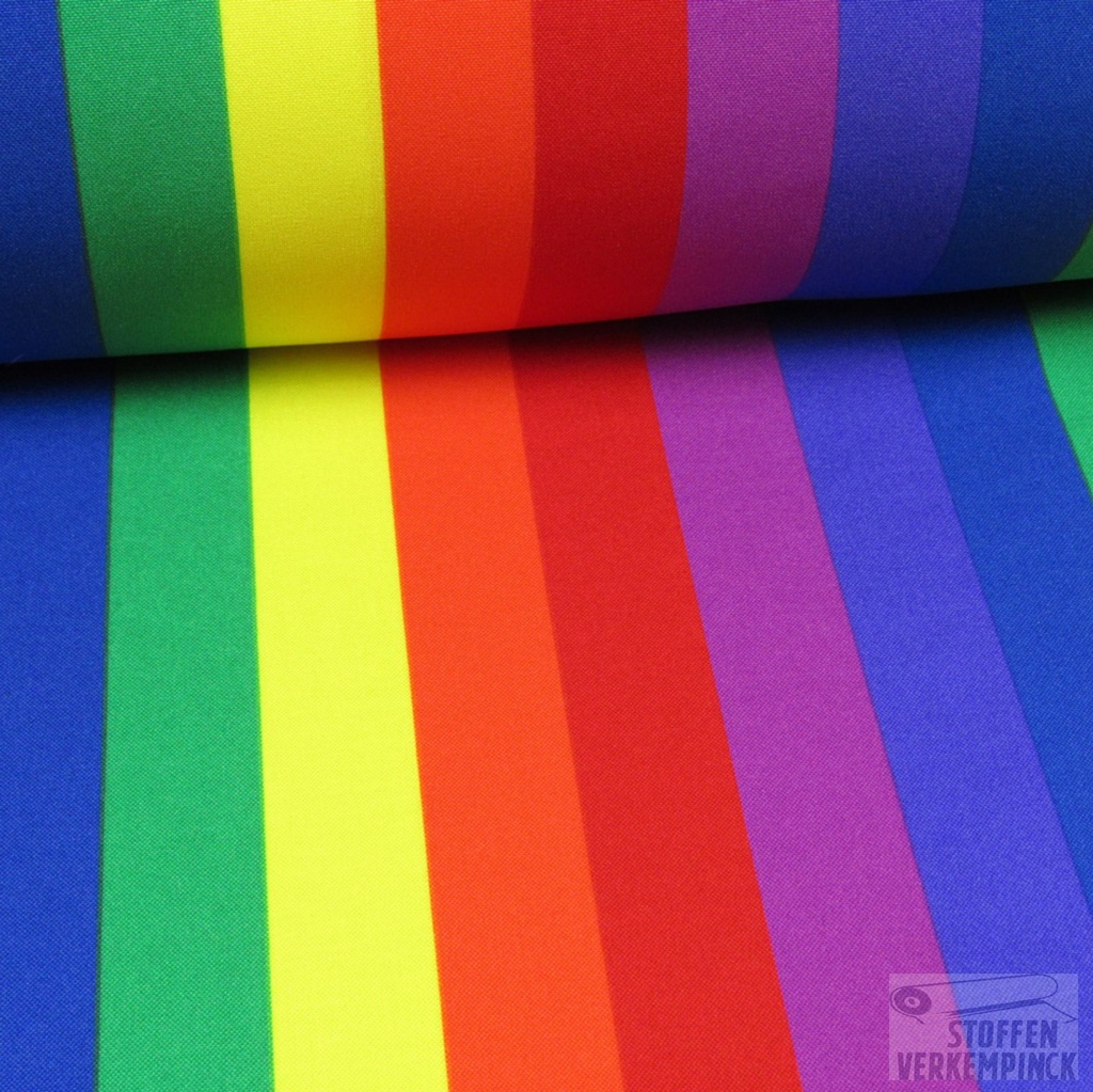 Polyester Print Rainbow Stripe