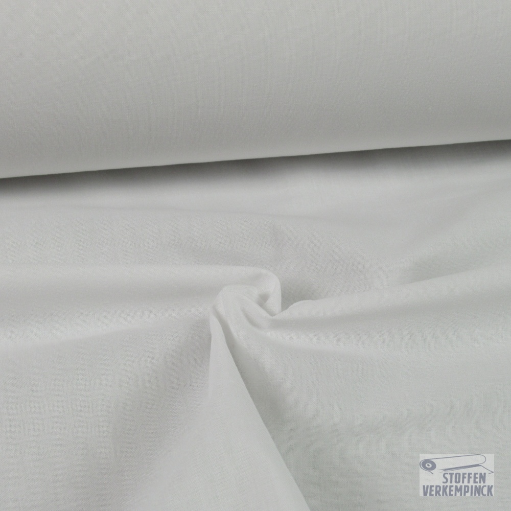 Polyester/Katoen Popeline Wit
