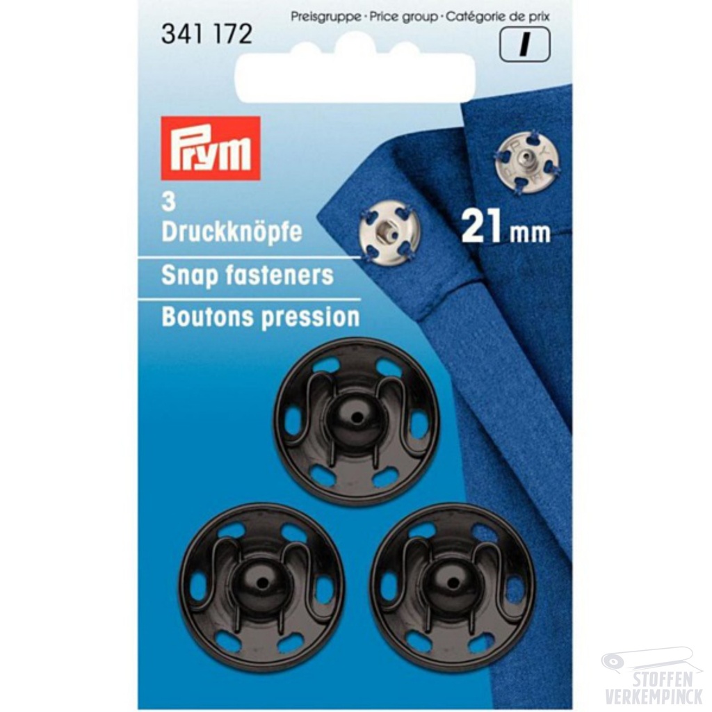 Prym Aannaaidrukknopen 21mm Zwart