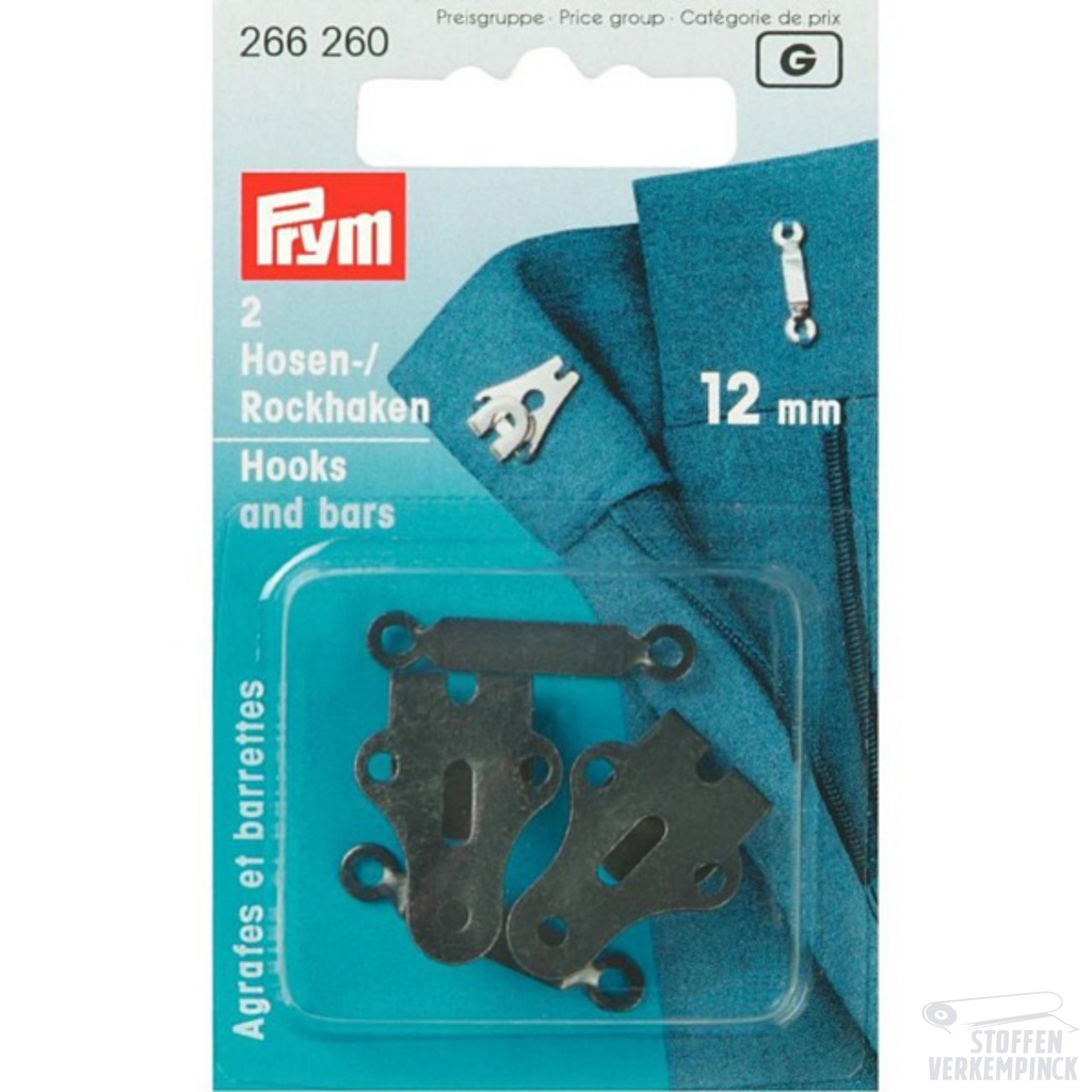 Prym Broek- & Rokhaken 12mm Zwart