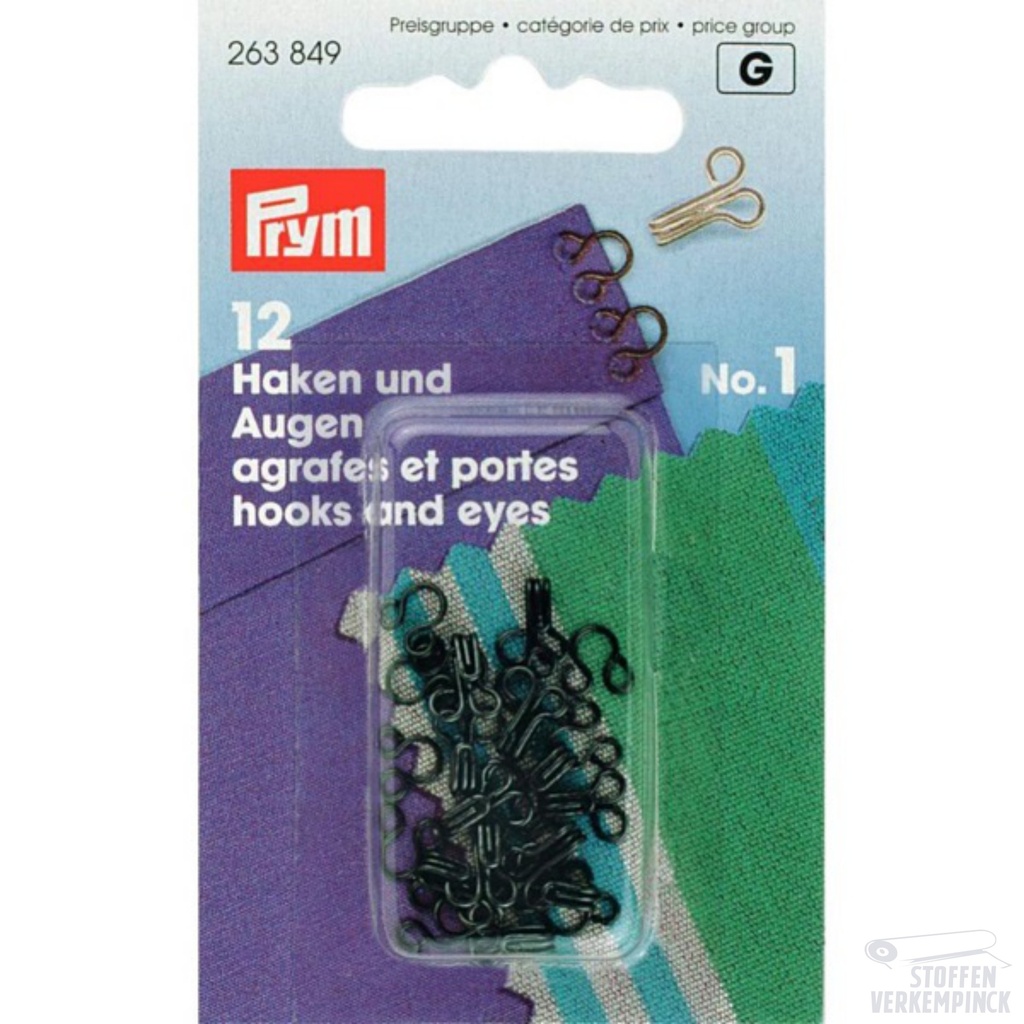 Prym Haken & Ogen Nr.1 Zwart