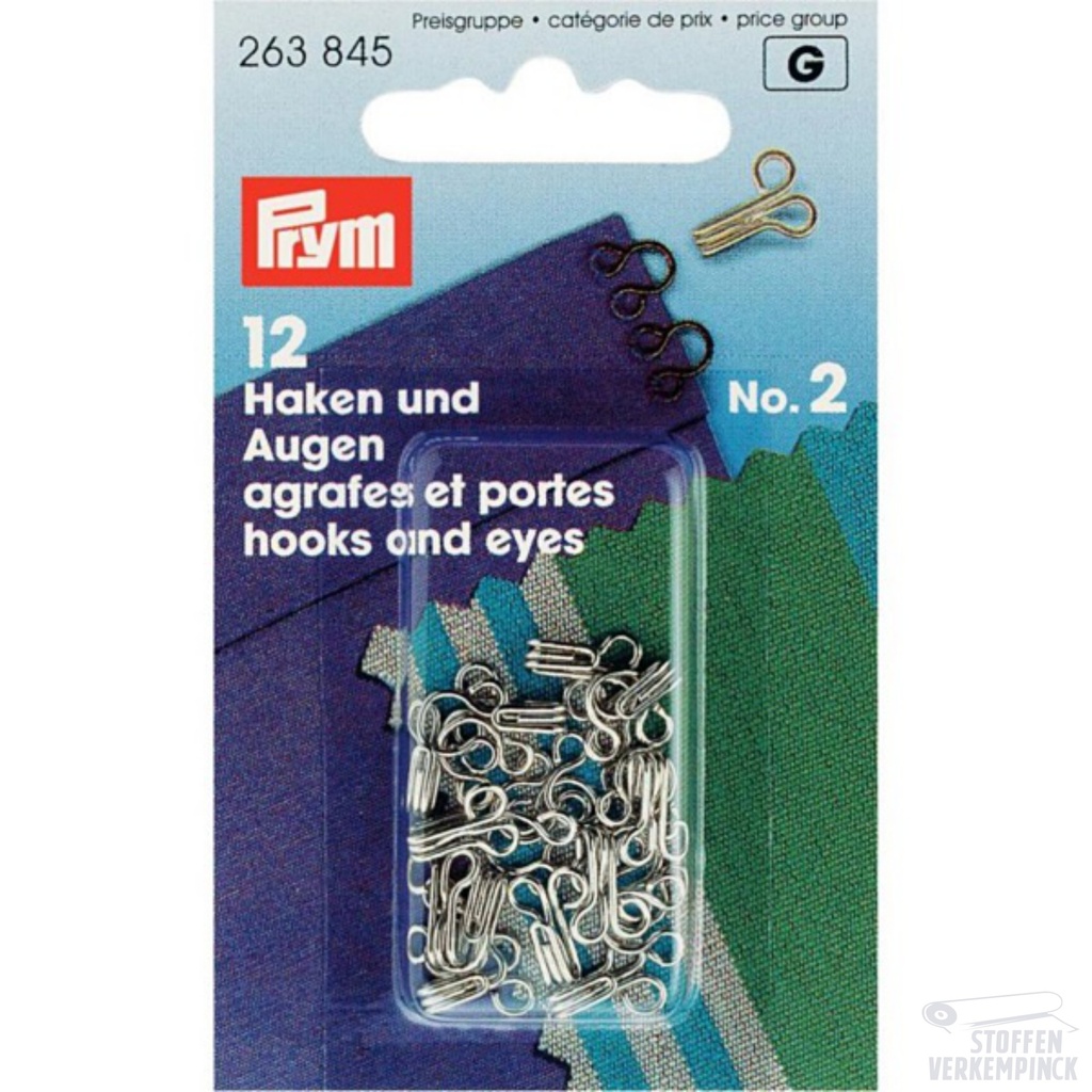 Prym Haken & Ogen Nr.2 Zilver