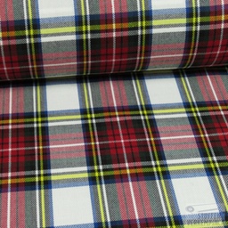 [JO-2505-50] Schotse Tartan Wit/Rood