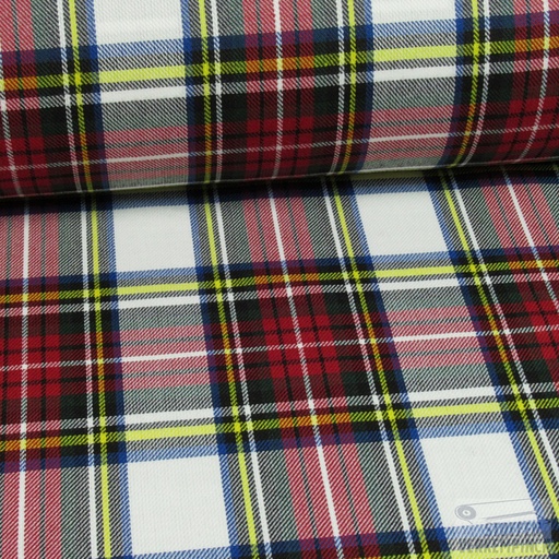 [JO-2505-50] Schotse Tartan Wit/Rood