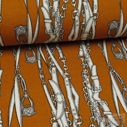 [KI-15615-445] Scuba Crêpe Print Belts & Buckles Rust