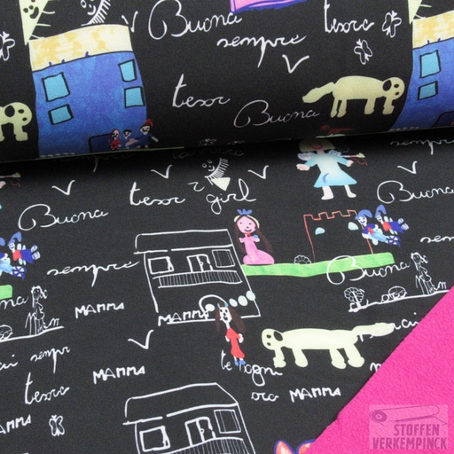 [NO-12330-069] Softshell Child Drawing Black
