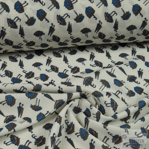 [mar-3268] Stretch Crêpe Print Paraplu's Ecru