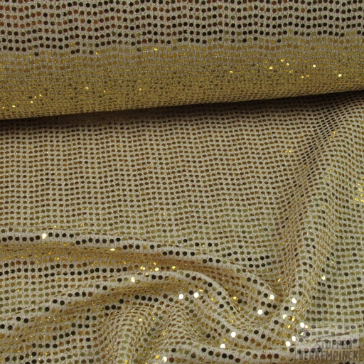 [CI-5401-PAI ELA GINGER-14] Stretch Jersey met pailletten Goud