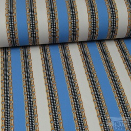 [BI-109753-44] Stretch Polyester Print Striped Chains Light Blue