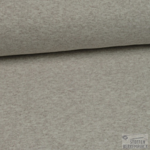 [VE-08769-008] Boordstof Rib Mélange Licht Beige