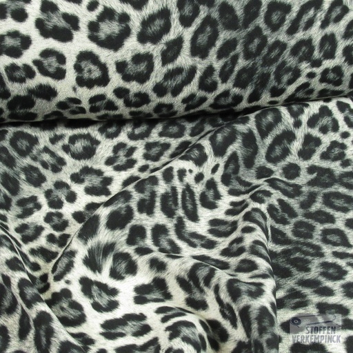 [420-2043] Viscose Crèpe Luipaardprint Grijs
