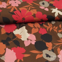 [EDI-0192018] Viscose Print Florals Brown