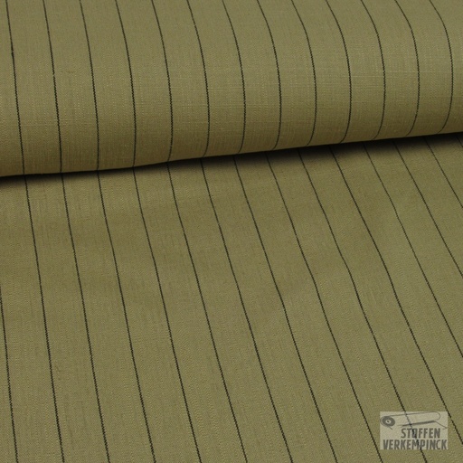 [096-0939-090] Viscose/Linnen Krijtstreep Beige (VOORWASSEN)