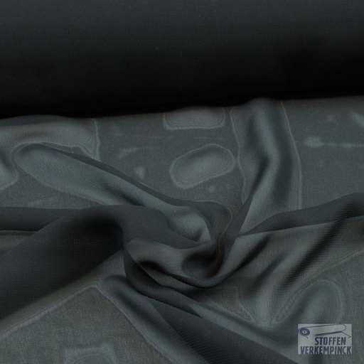 [KI-0458-999] Voile Chiffon Black