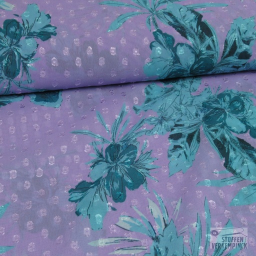 [EDI-0192142-702] Voile Dobby Print Floral - Lila