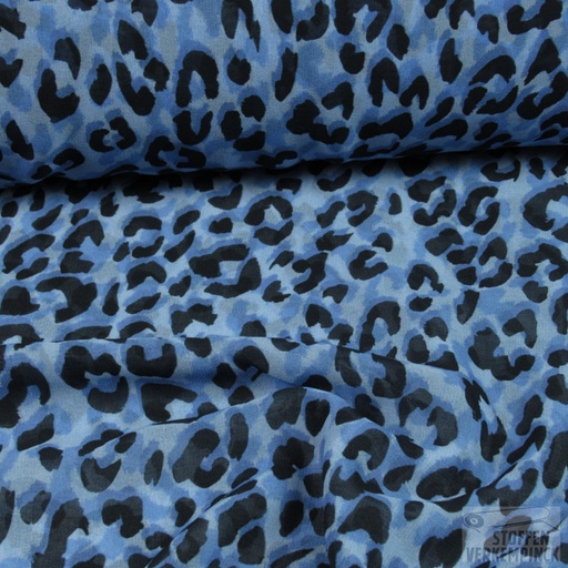 [BEW-2024] Voile Luipaardprint Blauw
