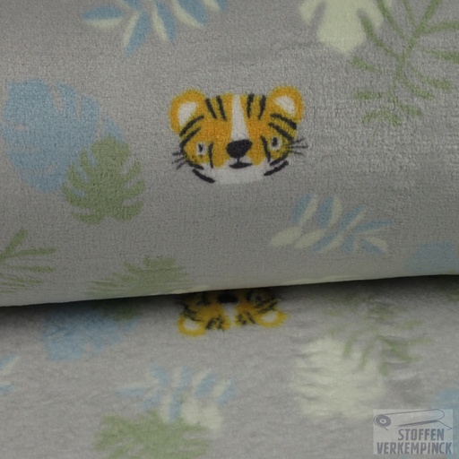 [HE-133.767-0004] Wellness Fleece Print Tijgertjes Licht Grijs