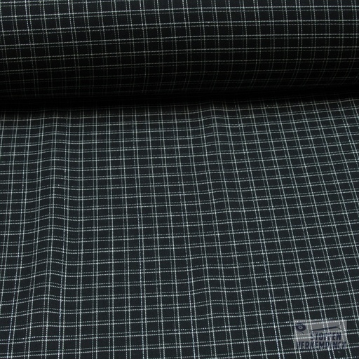 [TM-1605] Katoen Viscose Ruitjes Zwart