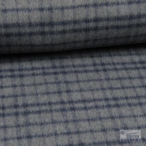 [021-207595-0801] Mantelstof Karo Grijs/Navy
