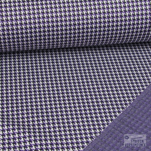 [030-18032-245] Jersey Jacquard Pied de Poule Paars