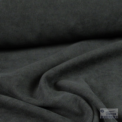 [096-0925-999] Corduroy Smalle Rib Zwart