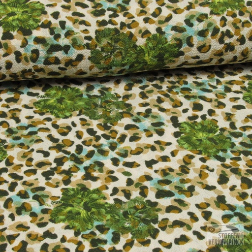 [096-18923-098] Bubble Chiffon Floral Print Groen