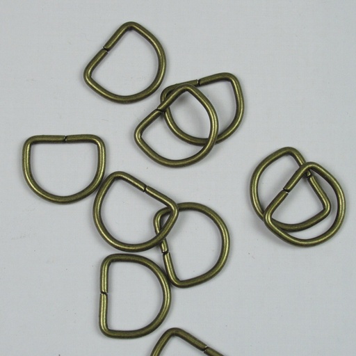 [287-43-20MM-GEELBRON] D-ring metaal 20mm geel brons(per stuk)