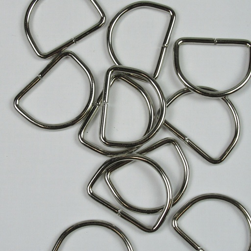 [287-43-30MM-NIKKEL] D-ring metaal 30mm Nikkel (per stuk)