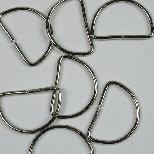 [287-43-40MM-NIKKEL] D-ring metaal 40mm Nikkel (per stuk)