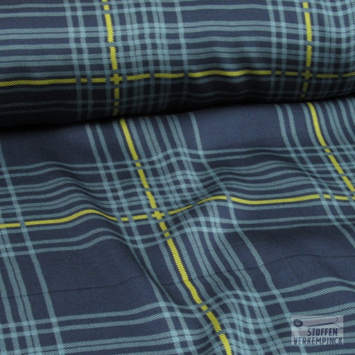 [456-0042] Viscose Print Caro Jeans/Oker/Marine