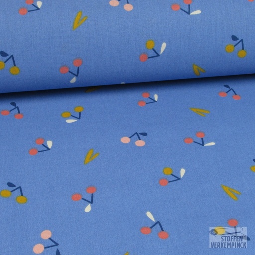 [DO-85234] Katoen Print Krieken Blauw